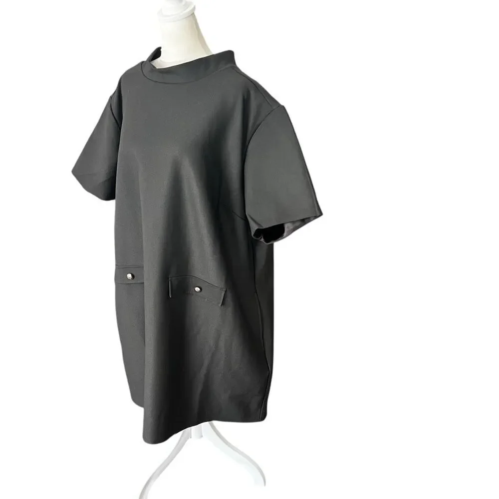 Frances Valentine Sarah Shift Dress 2X NWT Black Mod Sheath High Neck Office